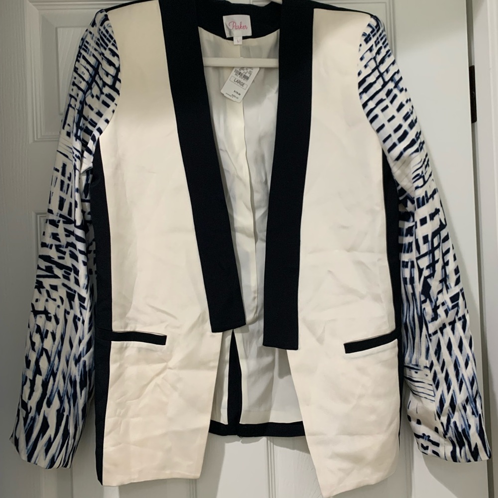New with tags! Parker Navy/White Tie Dye Blazer